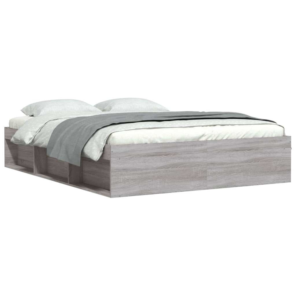 Cadre de lit sans matelas sonoma gris 140x200 cm