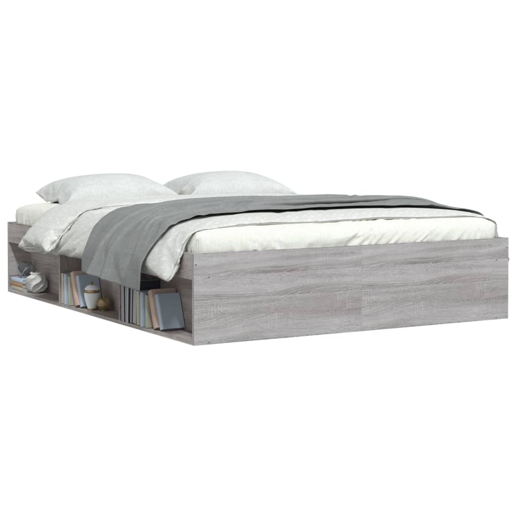 Cadre de lit sans matelas sonoma gris 140x200 cm