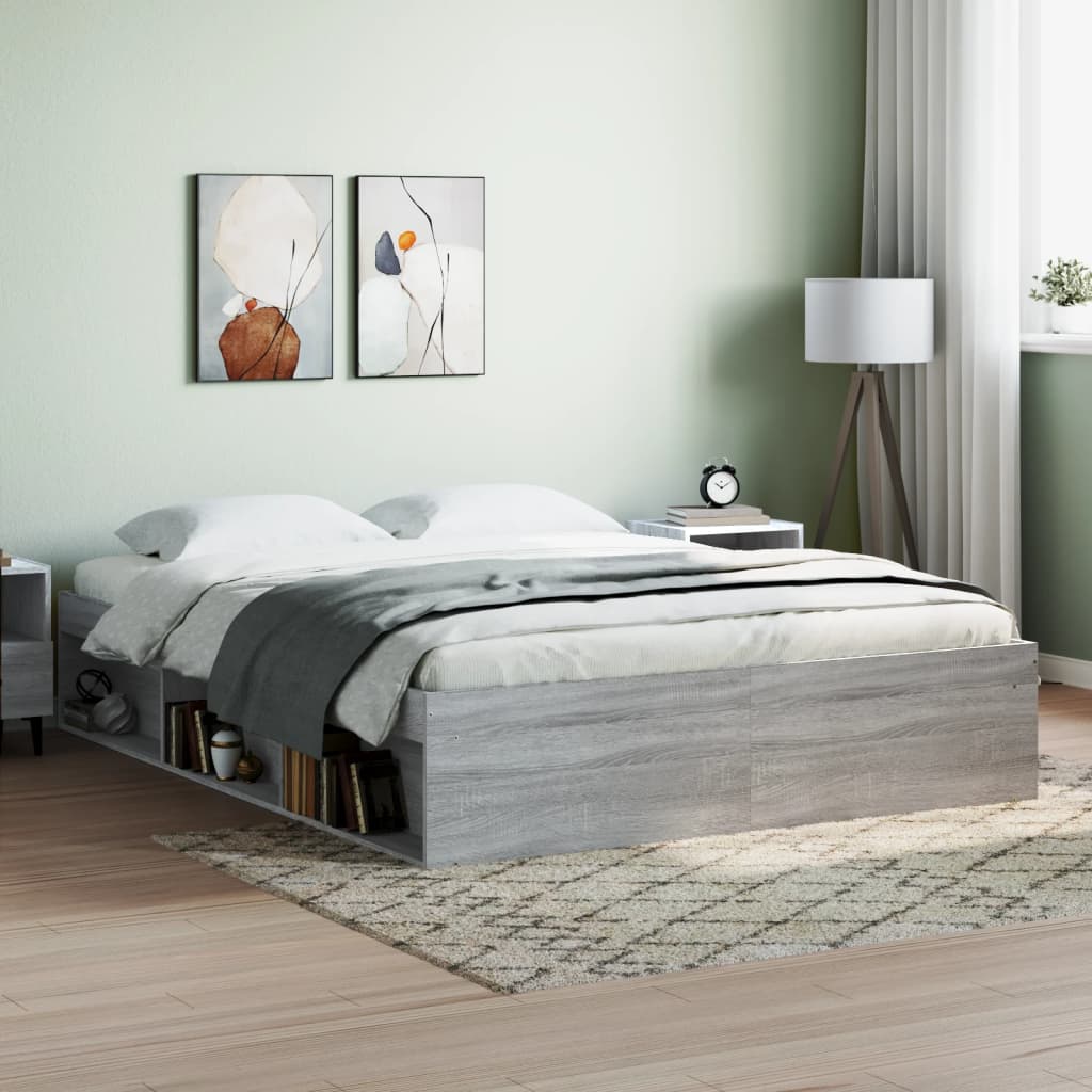 Cadre de lit sans matelas sonoma gris 140x200 cm