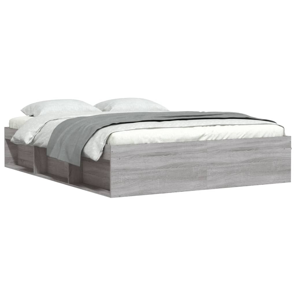 Cadre de lit sans matelas sonoma gris 150x200 cm