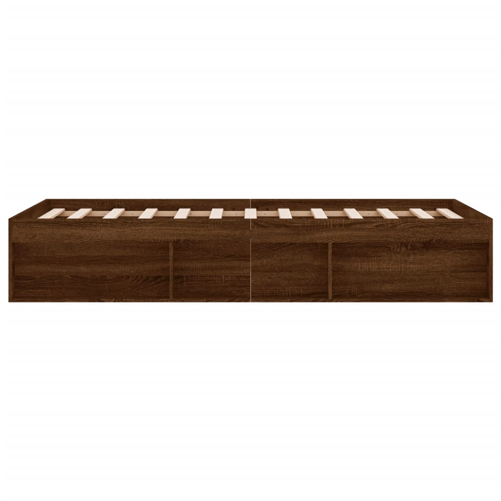 Cadre de lit sans matelas chêne marron 180x200 cm