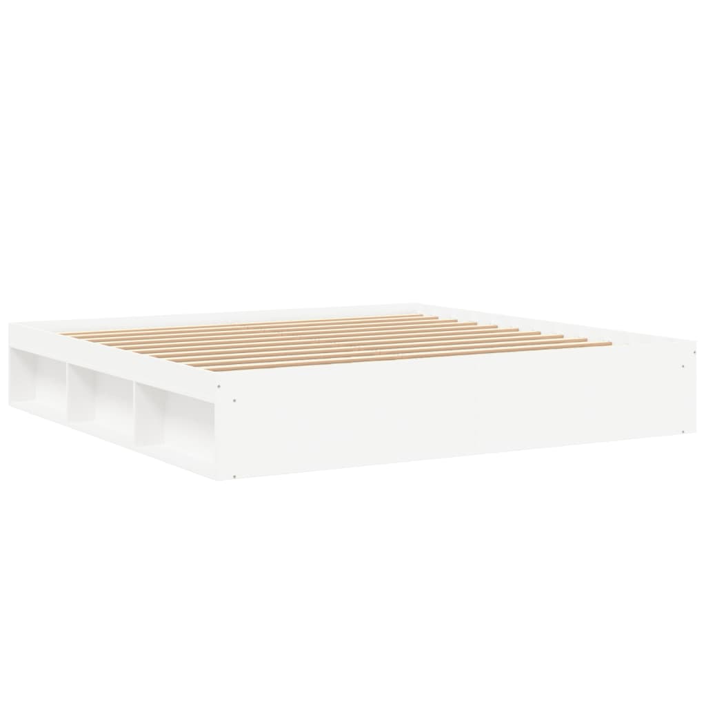 Cadre de lit sans matelas blanc 200x200 cm