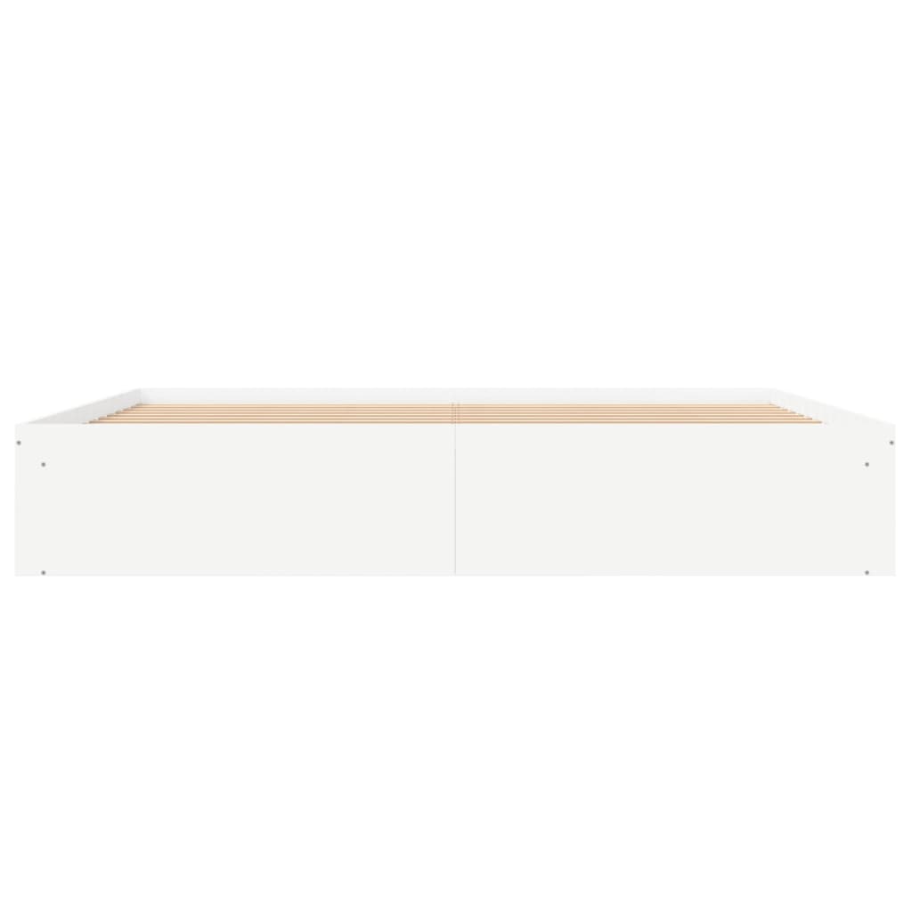 Cadre de lit sans matelas blanc 200x200 cm