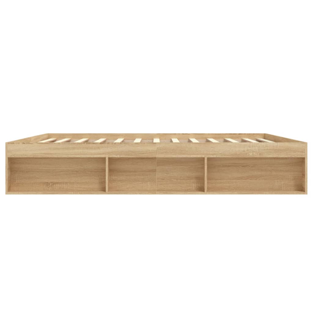 Bed frame without mattress sonoma oak 200x200 cm