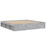 Cadre de lit sans matelas gris béton 200x200 cm