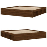 Bed frame without mattress brown oak 200x200 cm