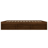 Bed frame without mattress brown oak 200x200 cm