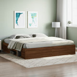 Bed frame without mattress brown oak 200x200 cm