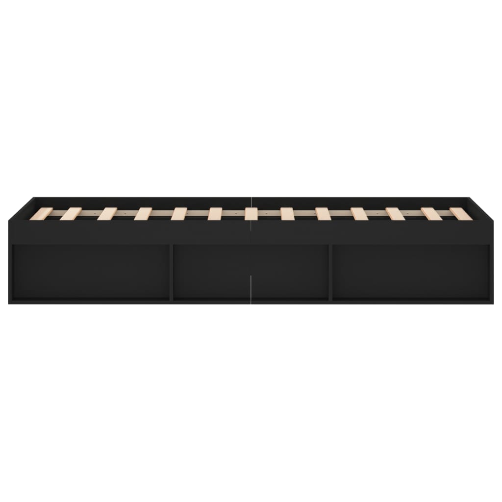 Cadre de lit sans matelas noir 120x190 cm