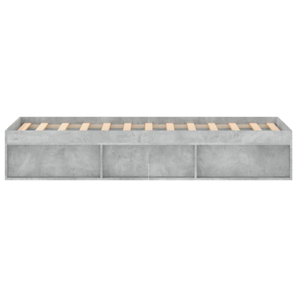 Cadre de lit sans matelas gris béton 120x190 cm