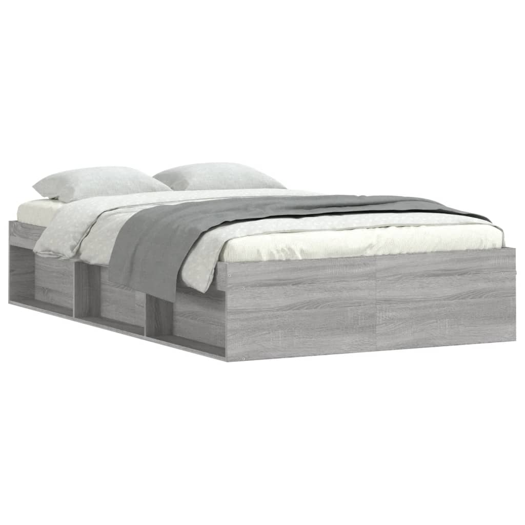 Cadre de lit sans matelas sonoma gris 120x190 cm