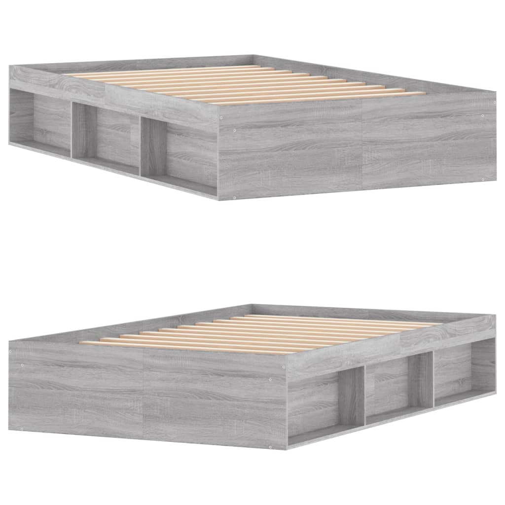 Cadre de lit sans matelas sonoma gris 120x190 cm