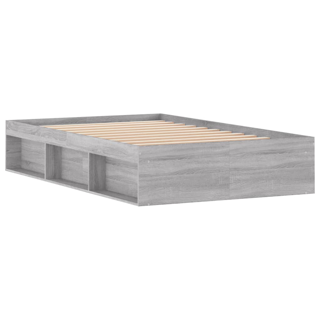 Cadre de lit sans matelas sonoma gris 120x190 cm