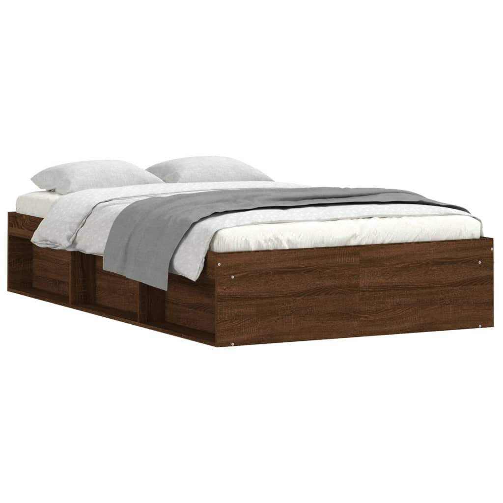 Cadre de lit sans matelas chêne marron 120x190 cm