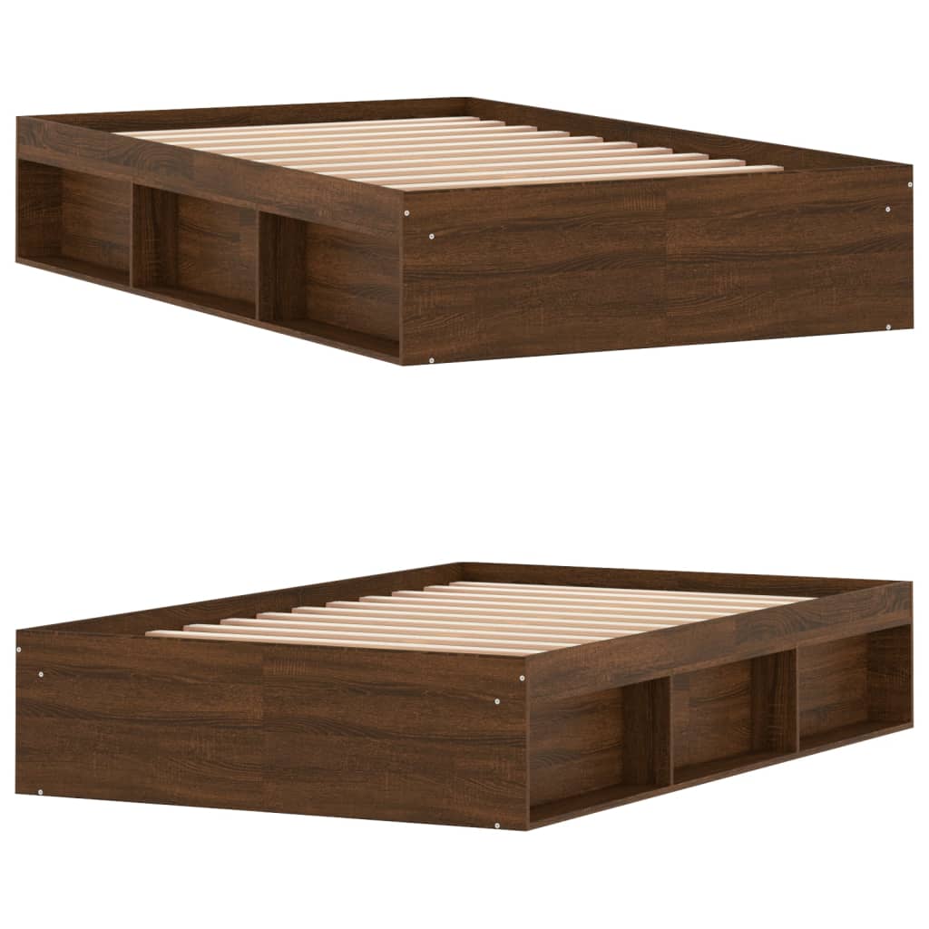 Cadre de lit sans matelas chêne marron 120x190 cm