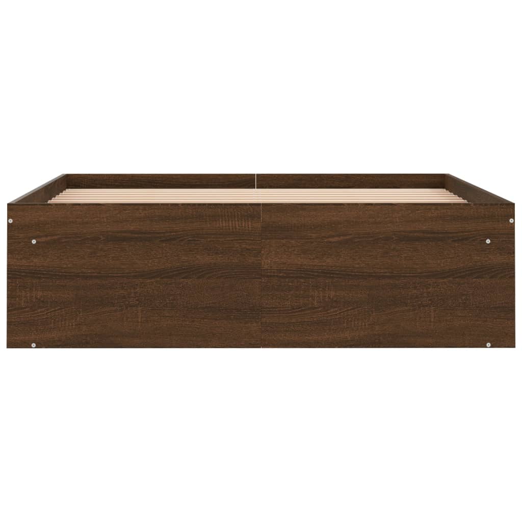 Cadre de lit sans matelas chêne marron 120x190 cm