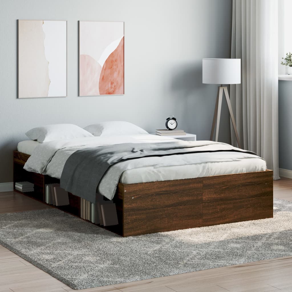 Cadre de lit sans matelas chêne marron 120x190 cm