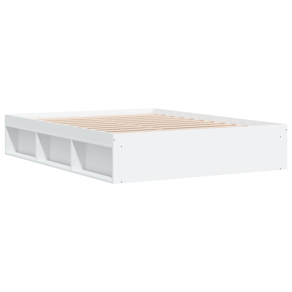 Cadre de lit sans matelas blanc 140x190 cm