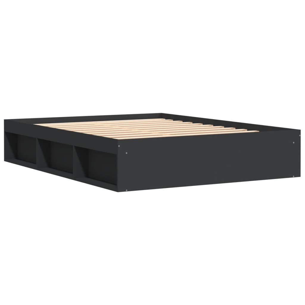 Cadre de lit sans matelas noir 140x190 cm