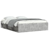 Bed frame without mattress concrete gray 140x190 cm