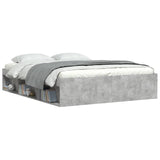 Bed frame without mattress concrete gray 140x190 cm