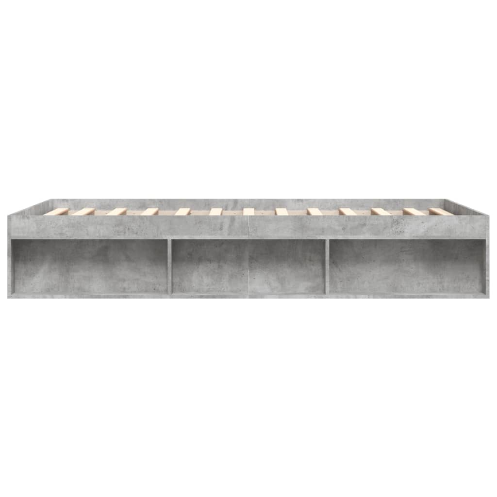 Bed frame without mattress concrete gray 140x190 cm