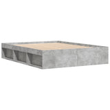 Bed frame without mattress concrete gray 140x190 cm