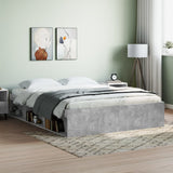 Bed frame without mattress concrete gray 140x190 cm