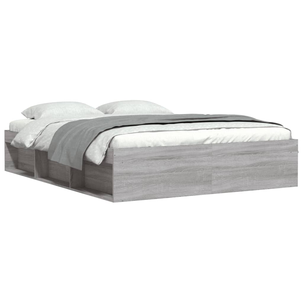 Cadre de lit sans matelas sonoma gris 140x190 cm