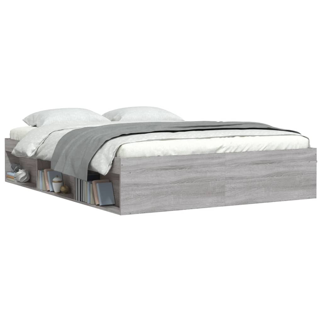 Cadre de lit sans matelas sonoma gris 140x190 cm