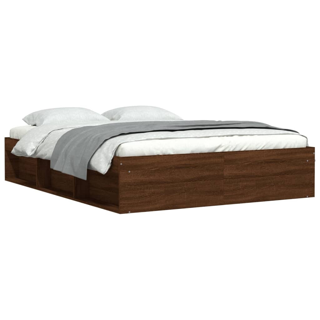 Cadre de lit sans matelas chêne marron 140x190 cm