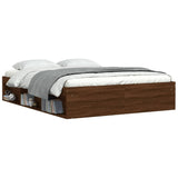 Cadre de lit sans matelas chêne marron 140x190 cm