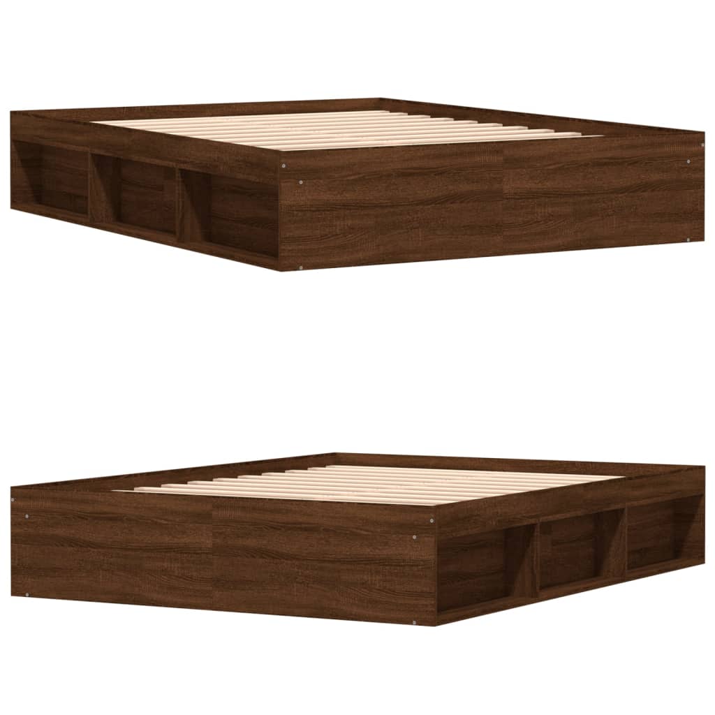 Cadre de lit sans matelas chêne marron 140x190 cm