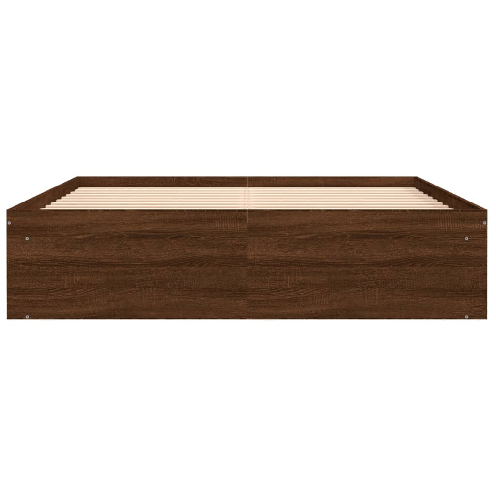 Cadre de lit sans matelas chêne marron 140x190 cm