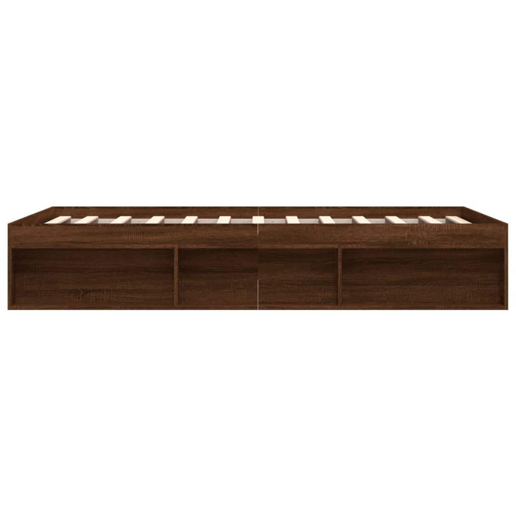 Cadre de lit sans matelas chêne marron 140x190 cm