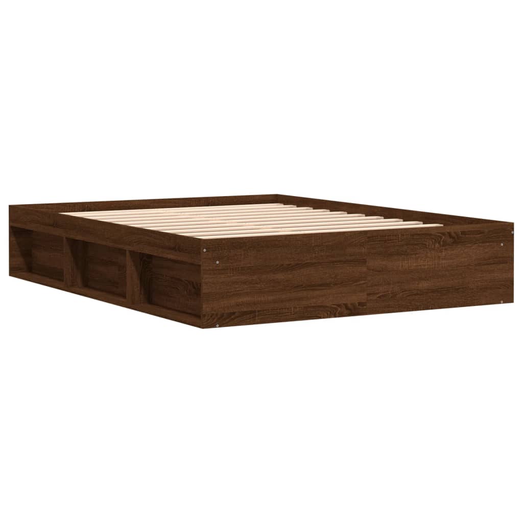 Cadre de lit sans matelas chêne marron 140x190 cm