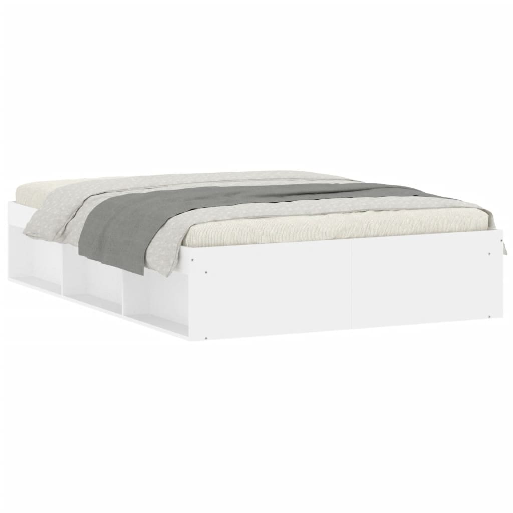 Cadre de lit sans matelas blanc 135x190 cm