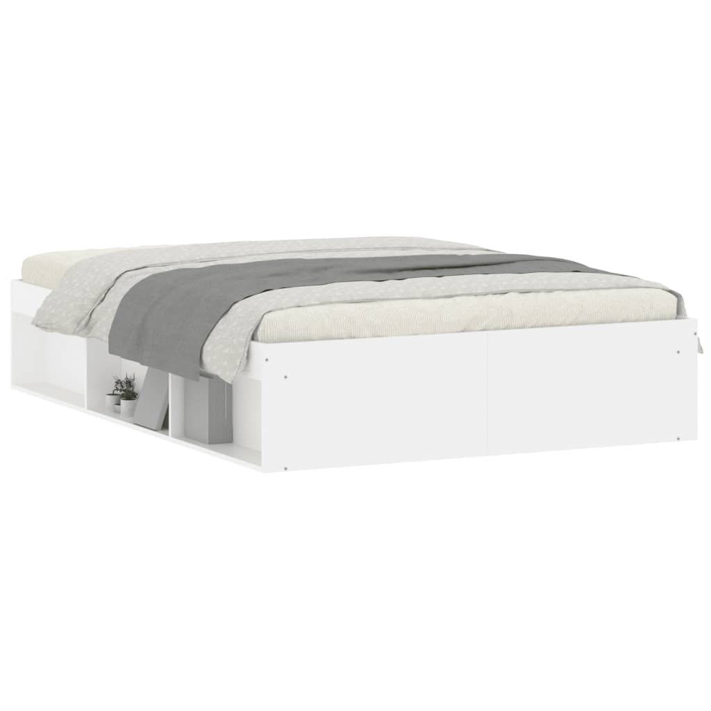 Cadre de lit sans matelas blanc 135x190 cm