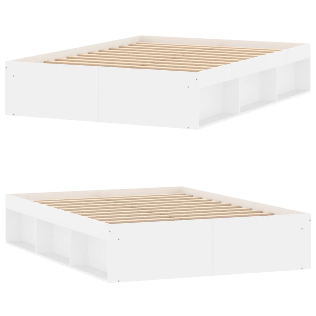 Cadre de lit sans matelas blanc 135x190 cm