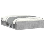 Cadre de lit sans matelas gris béton 135x190 cm