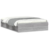 Cadre de lit sans matelas sonoma gris 135x190 cm