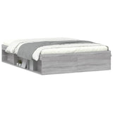 Cadre de lit sans matelas sonoma gris 135x190 cm