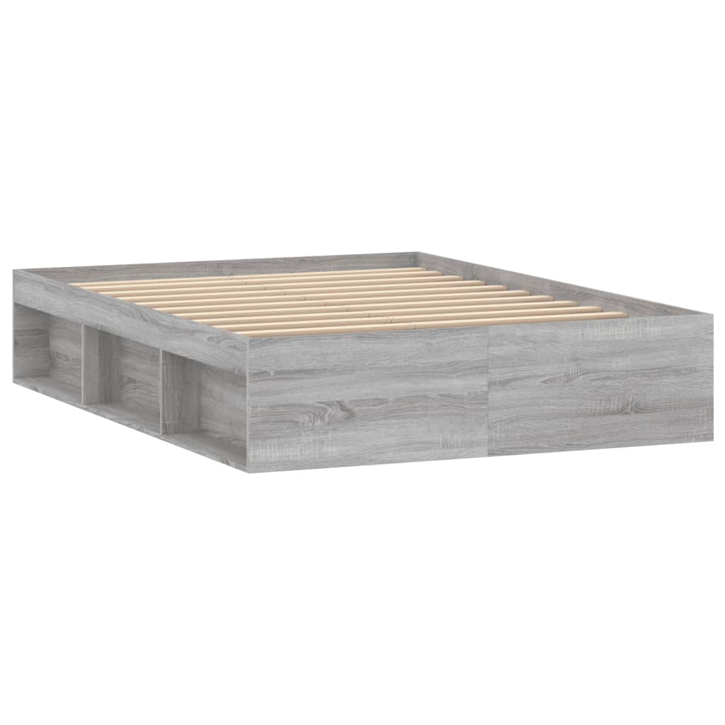 Cadre de lit sans matelas sonoma gris 135x190 cm