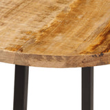 Table basse 35x35x45 cm bois de manguier solide et fer