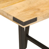 Table d’appoint 45x45x50 cm bois massif de manguier et fer