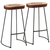 Tabourets de bar lot de 2 marron foncé 44x37,5x78 cm