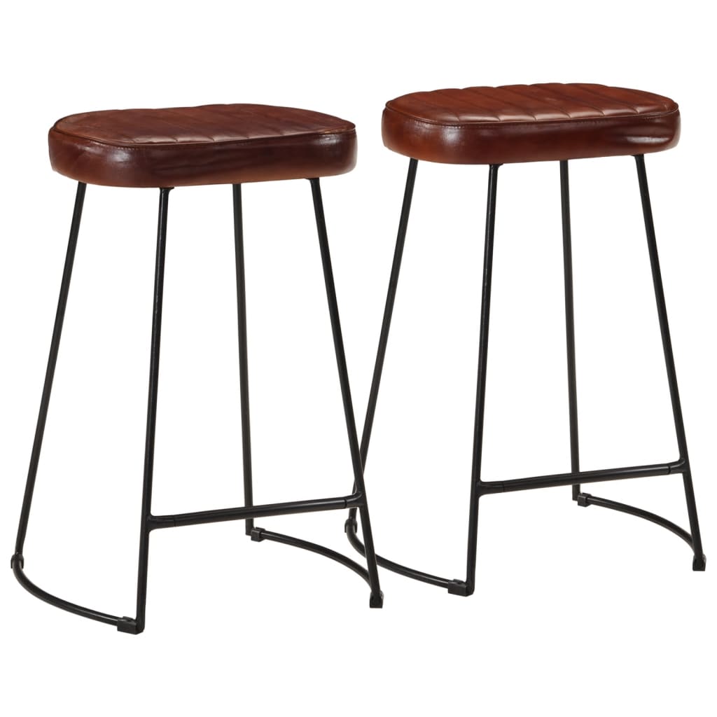 Tabourets de bar lot de 2 marron foncé 41x29x62 cm