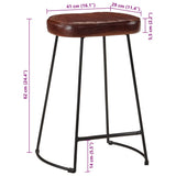 Tabourets de bar lot de 2 marron foncé 41x29x62 cm