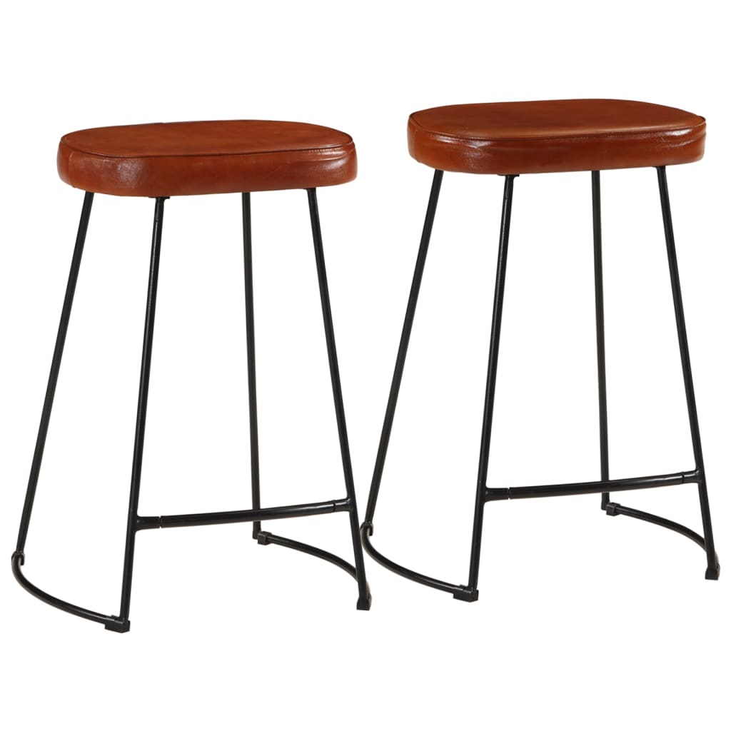 Tabourets de bar lot de 2 marron foncé 41x29x62 cm