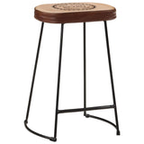 Tabourets de bar lot de 2 marron foncé 41x29x62 cm